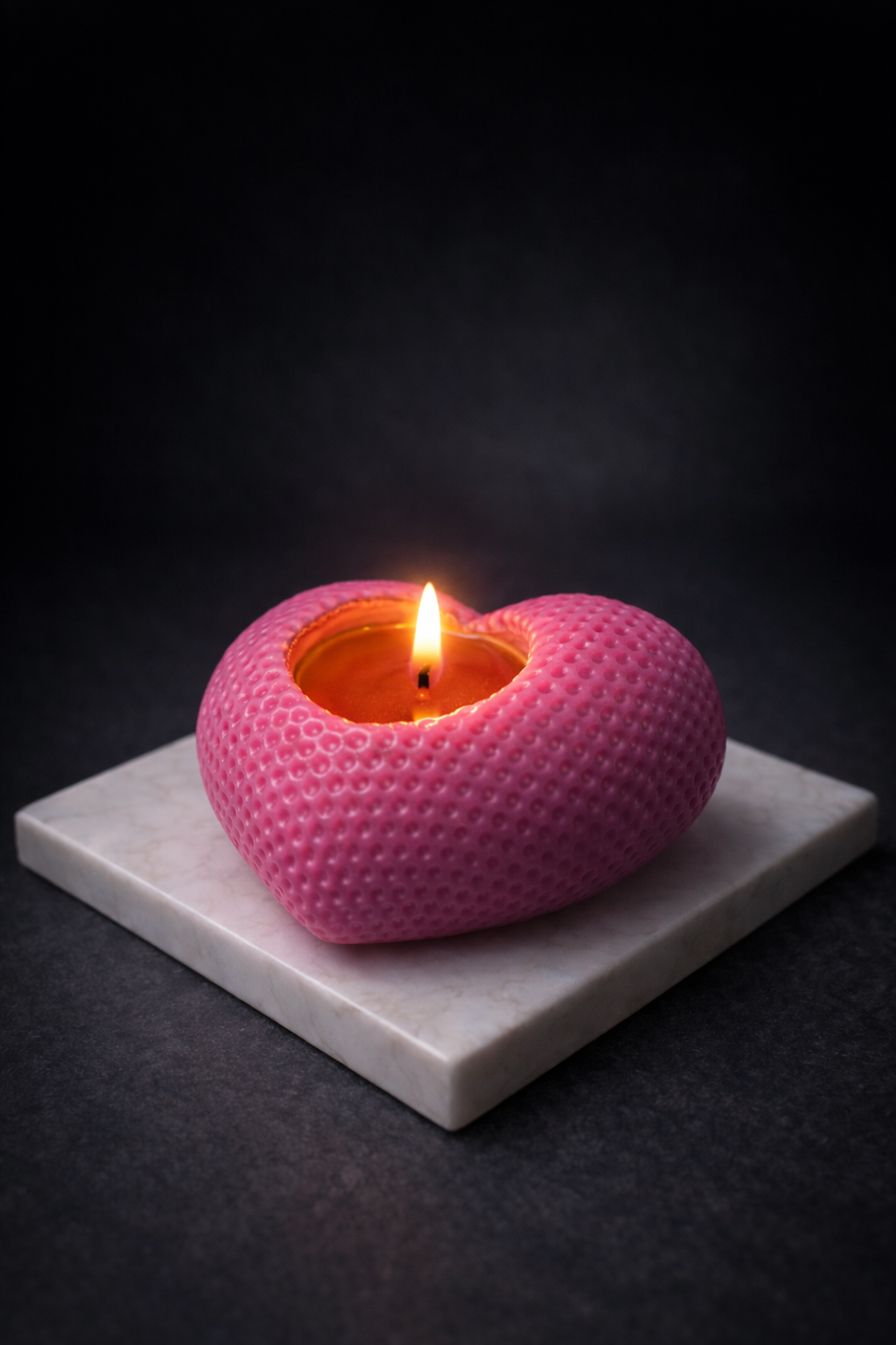 Honeycomb Heart™ Candle – Textured Heart Candle with Warm Honeycomb Glow